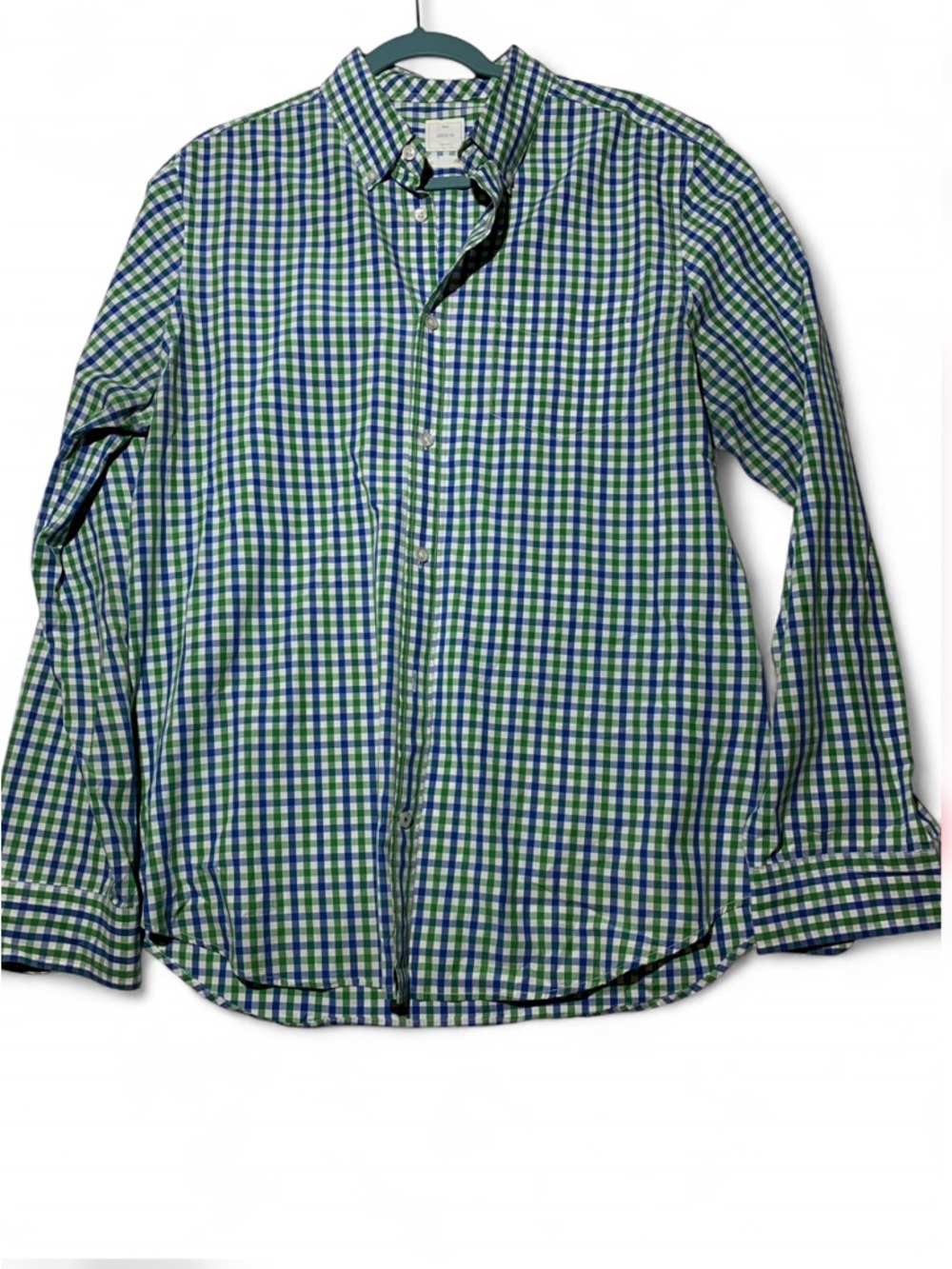Gap lived in Men's Green & Blue Gingham Button-Down Shirt